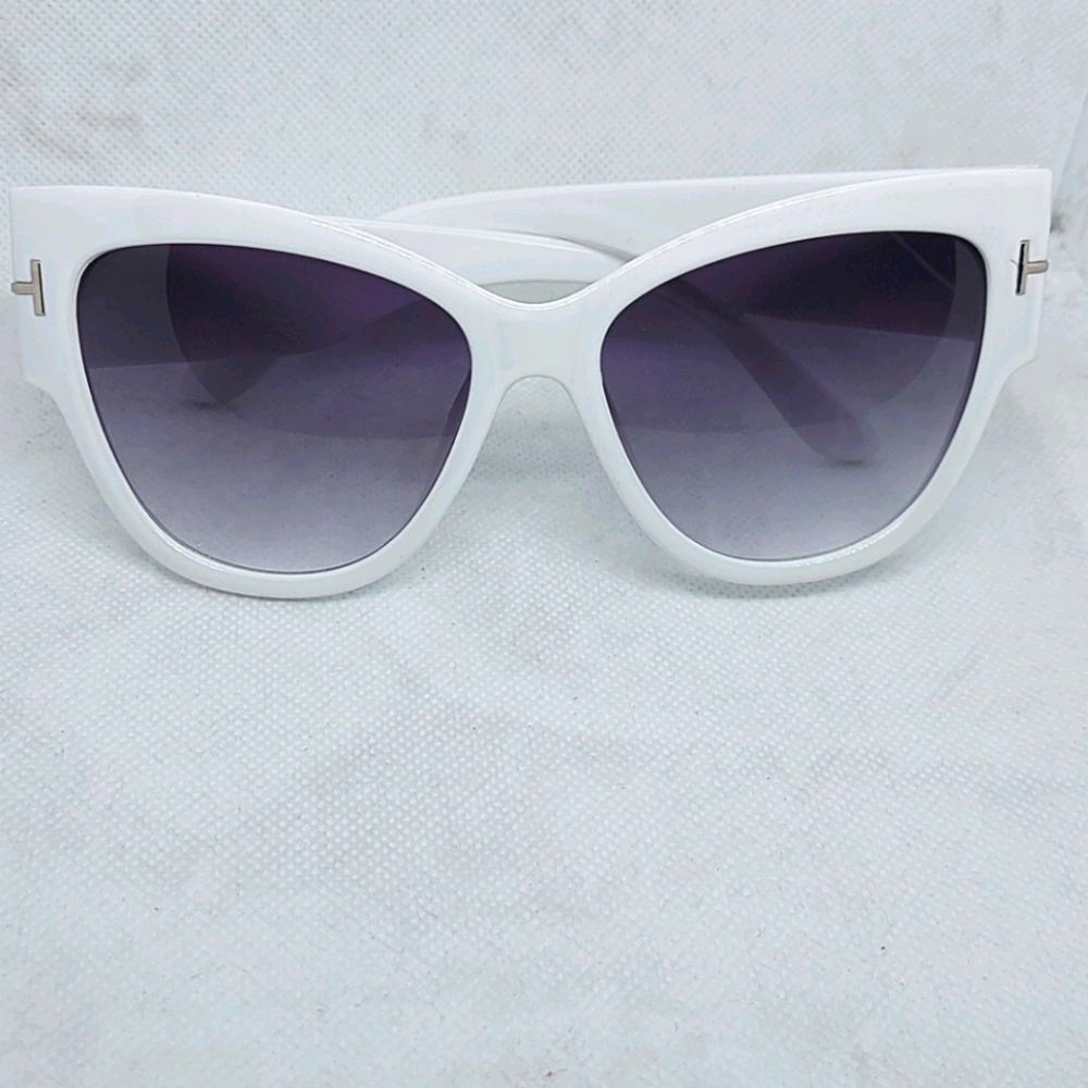 All white oversized sunglasses